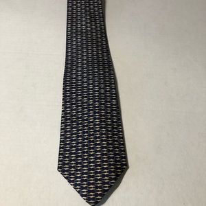 New NWT Salvatore Ferragamo Blue Fish Tie
